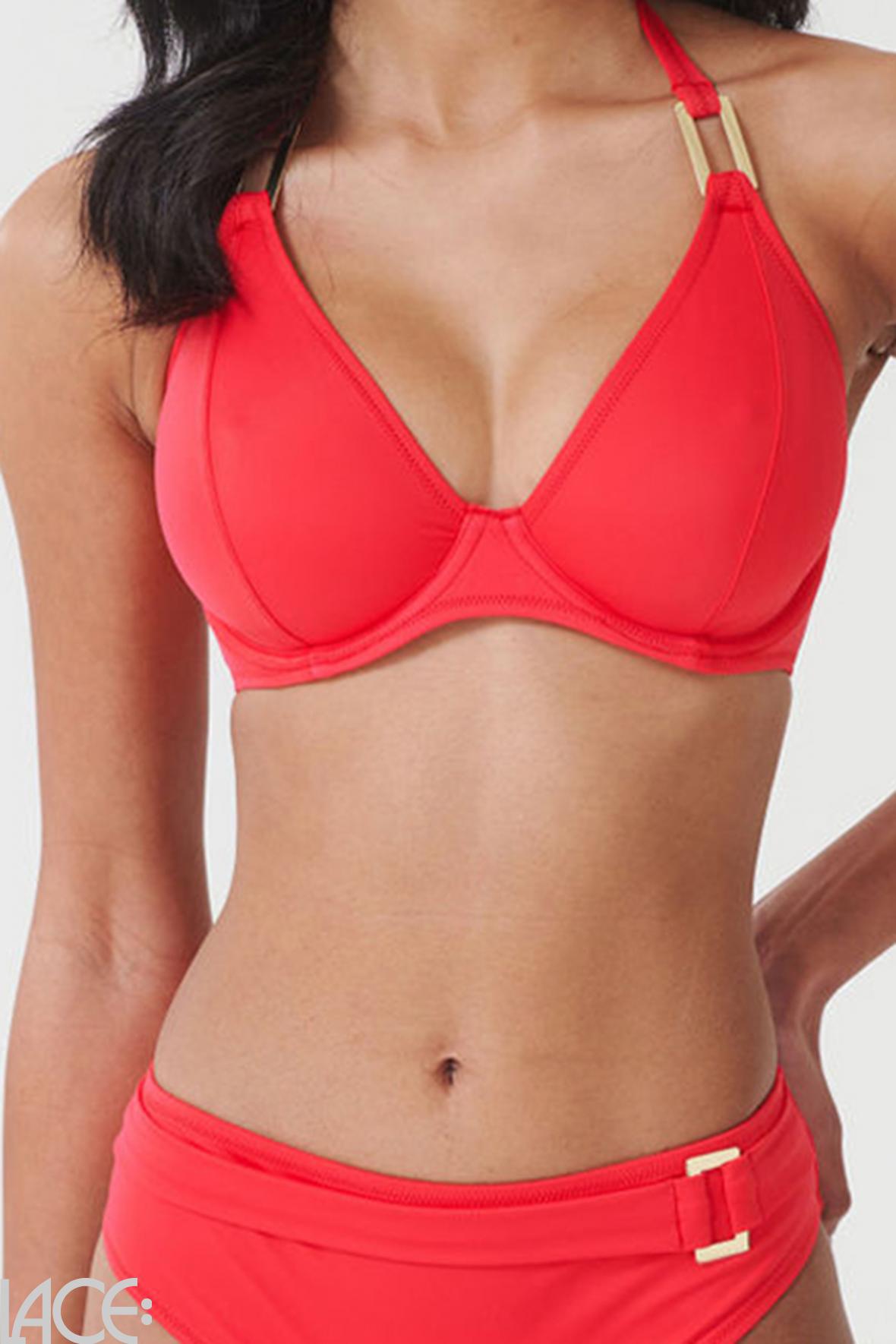 Miss Mandalay Halter Bikini Top D-GG cup - Miss Mandalay Swim 01 HIBISCUS  RED –