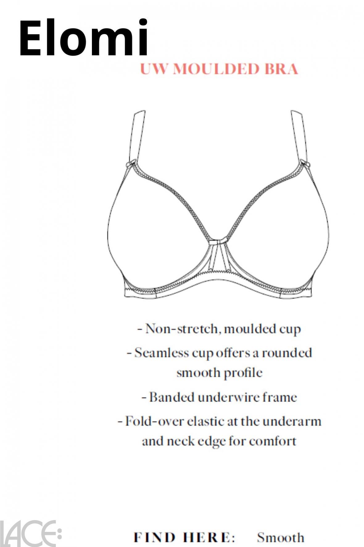 Elomi Smooth Bra G-K cup BLACK –