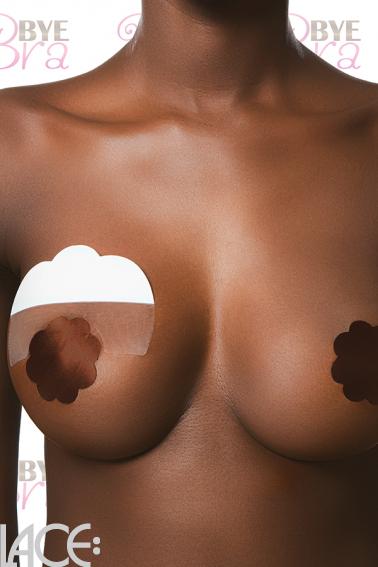 Bye Bra - Adhesive breast lift tape F-H cup with silk nipple covers