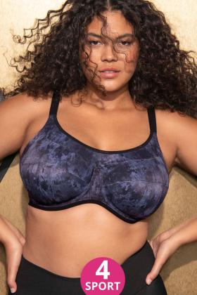 EQWLJWE Women's Plus Size Seamless Push Up Lace Sports Bra