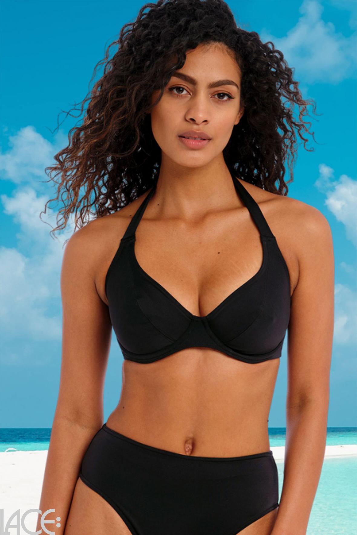 Freya Swim Jewel Cove Bikini-Halter Bikini Top F-I cup PLAIN BLACK