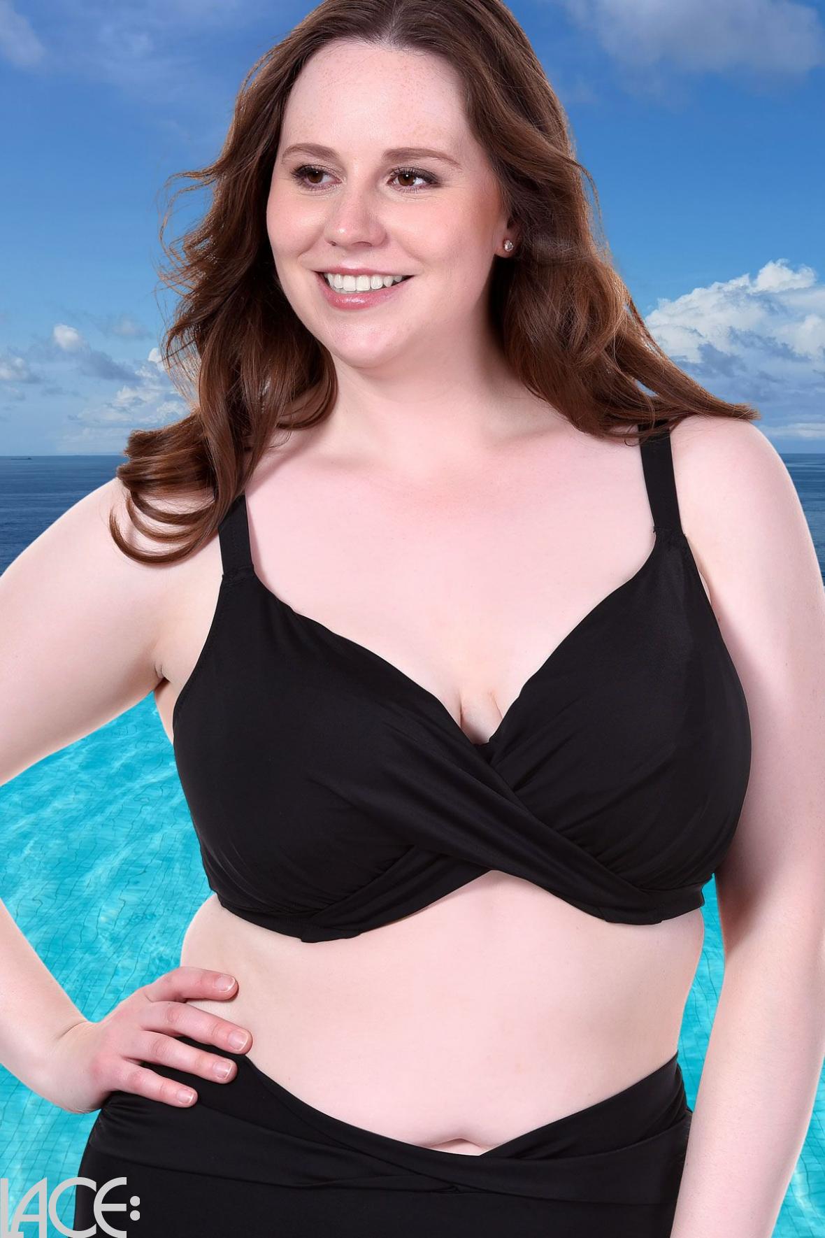 Elomi Swim Magnetic Plunge Bikini Top I-N cup BLACK –