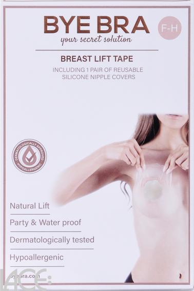 Bye Bra - Adhesive breast lift tape F-H cup with silicone nipple covers