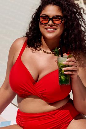 Elomi Swim - Plain Sailing Plunge Bikini Top with wrap design I-N cup