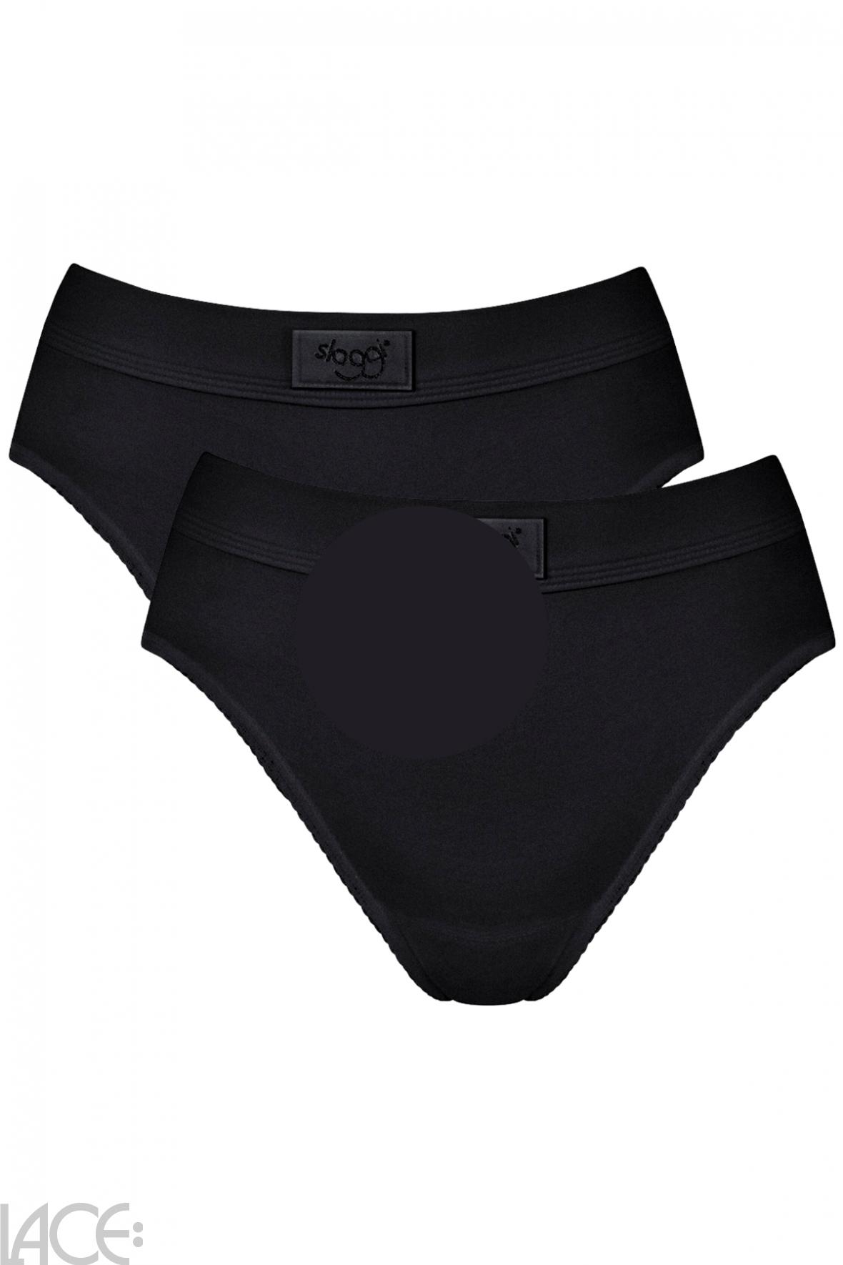 Sloggi Sloggi Double Comfort Brief - Cotton - 2 Pack BLACK – Lace