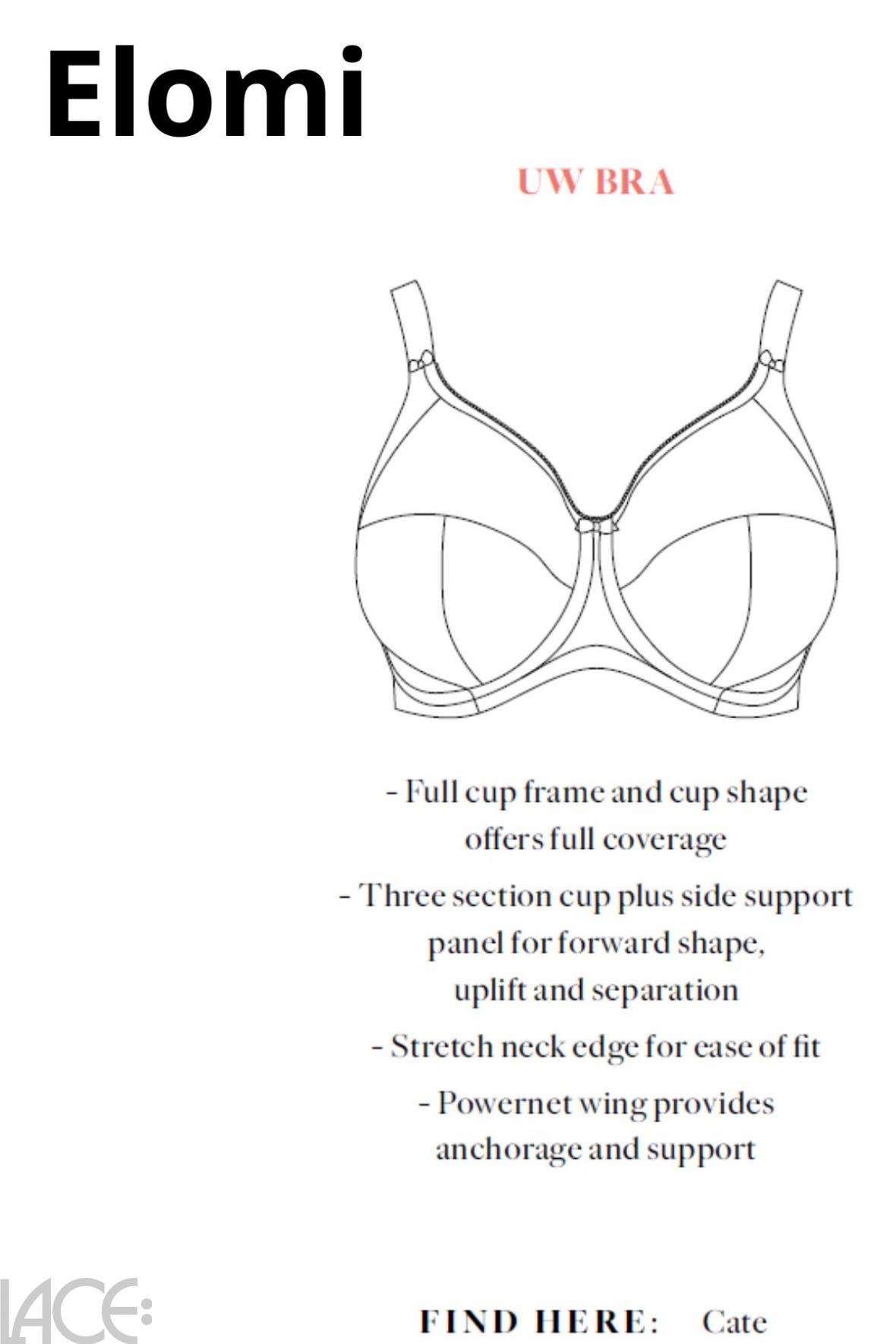 Elomi Cate Bra I-M cup BLACK –