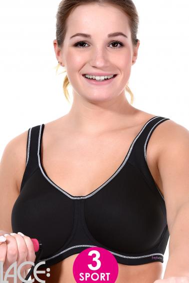 Freya Lingerie Sonic Underwired Sports bra E-H cup CARBON –