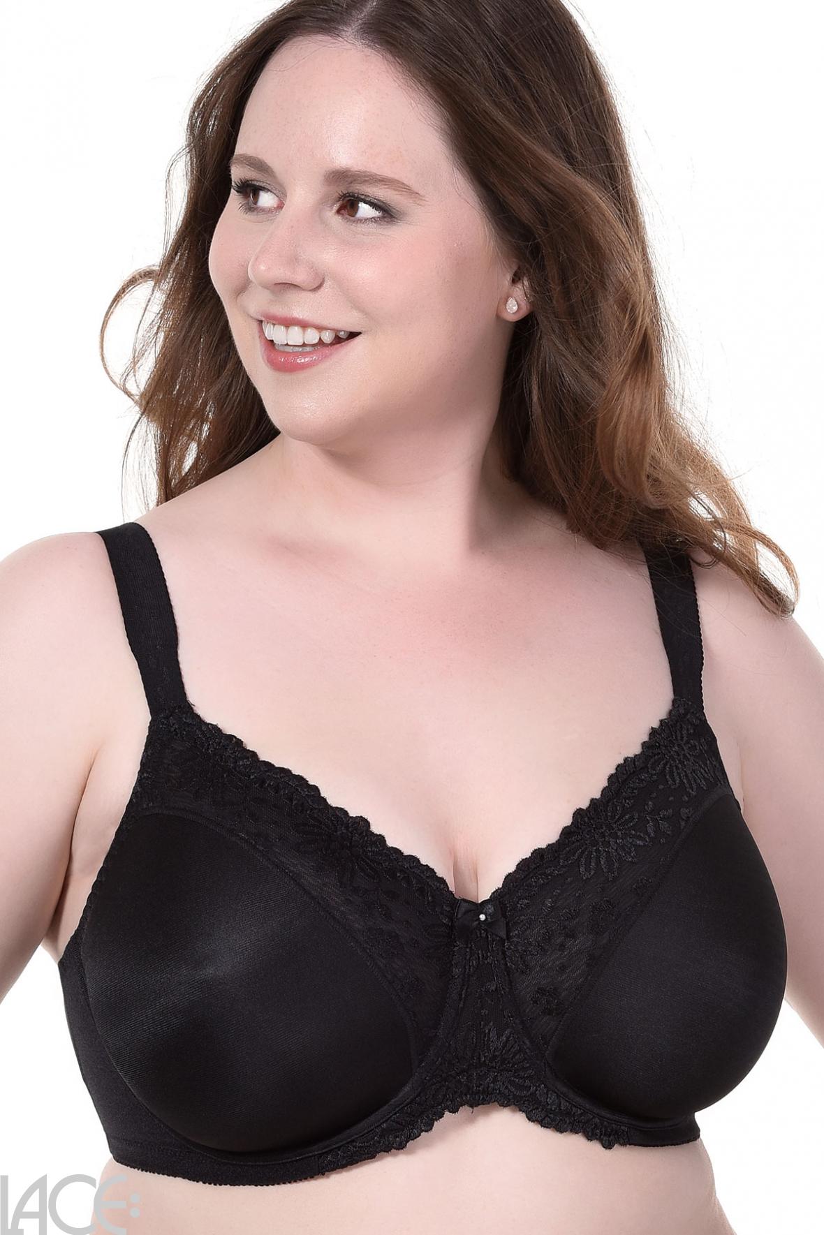 Triumph Ladyform Soft Minimizer Bra D-H cup BLACK –