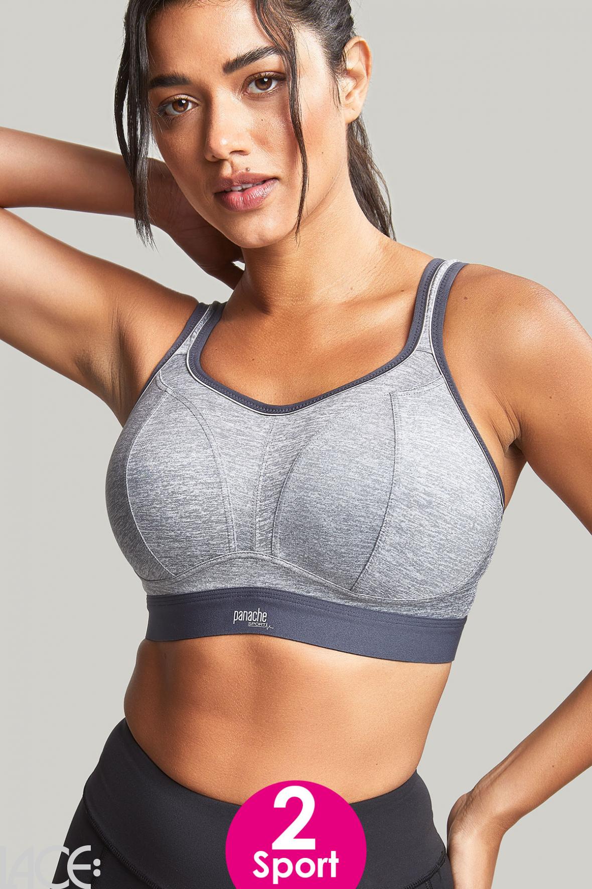 Panache Sport Sports bra non-wired F-K cup CHARCOAL MARL – Lace