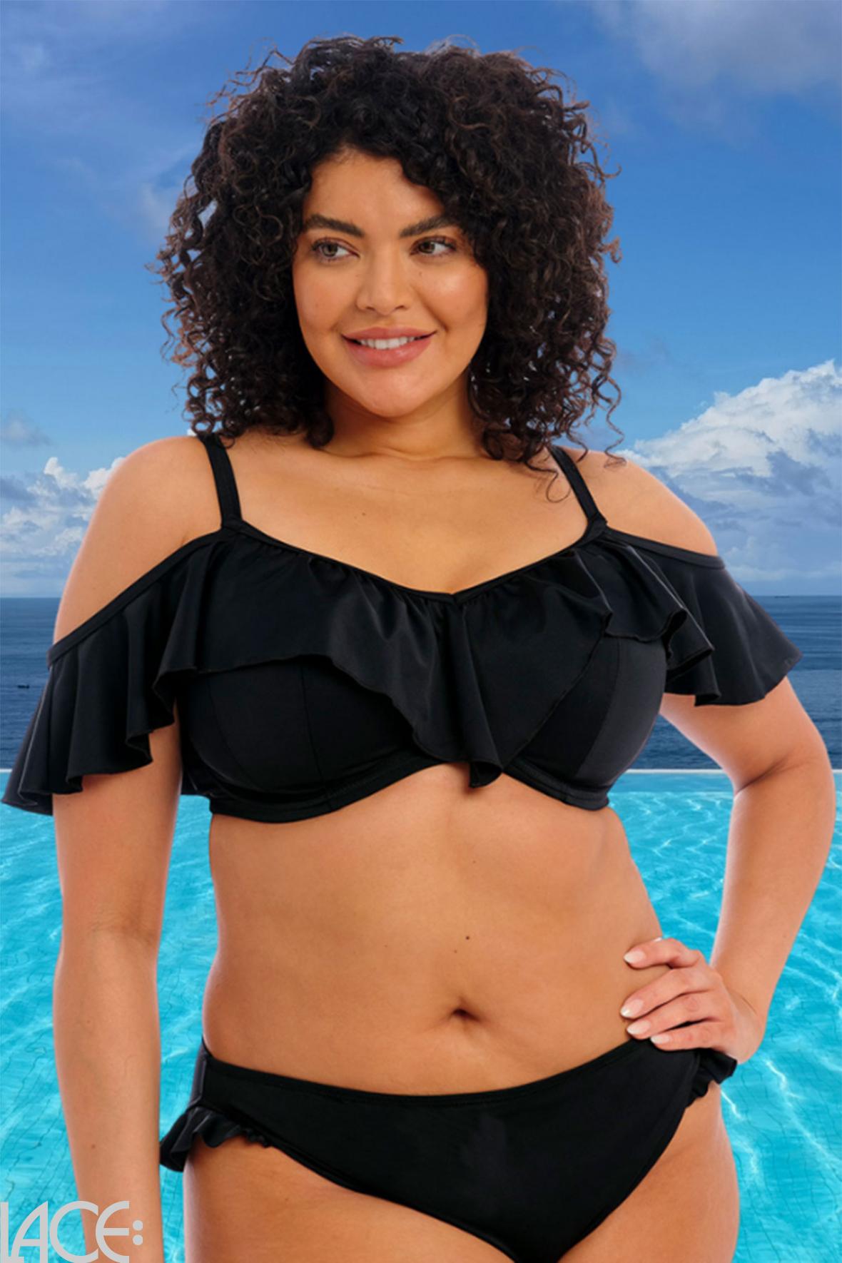 Elomi Swim Plain Sailing Bandeau Bikini Top I-L cup BLACK –