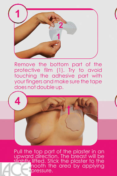 Bye Bra - Adhesive breast lift tape F-H cup with silicone nipple covers