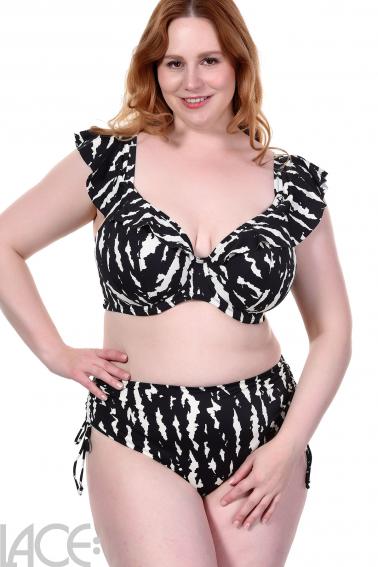 Elomi Swim - Echo Shell Plunge Bikini Top with ruffled straps G-K cup