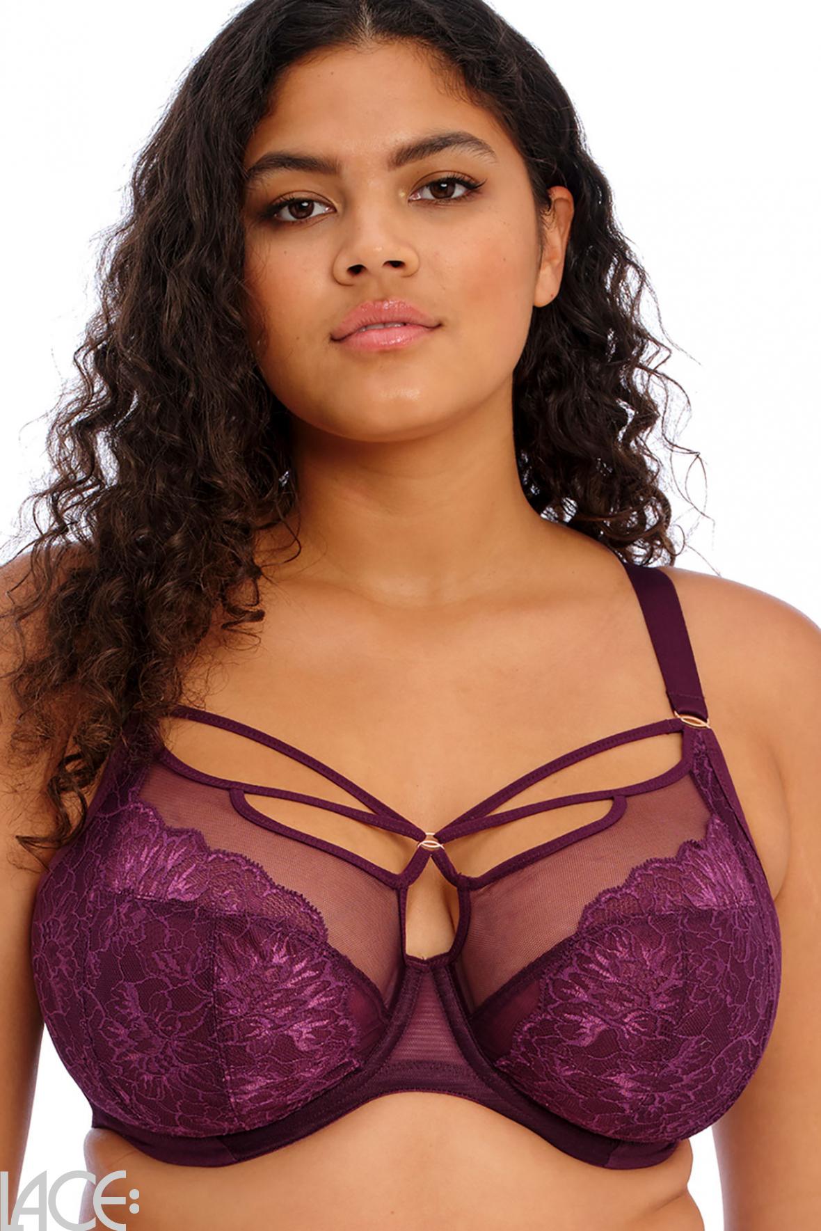 Elomi BLACK Brianna Underwire Plunge Bra, US 36I, UK 36G 