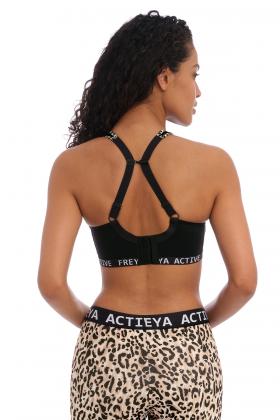 Freya Active Sonic Underwired Moulded Sports Bra - Pure Leopard Black -  Curvy Bras