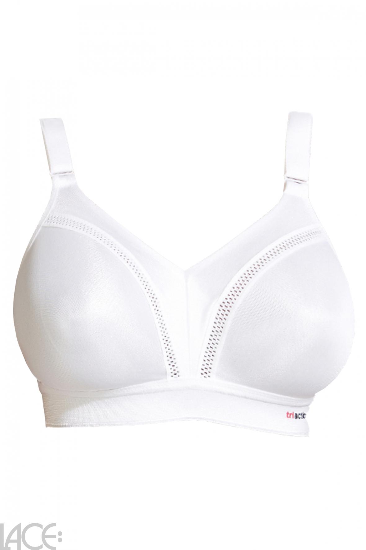 Triumph Tri-action Workout Sports bra non-wired D-F cup WHITE –