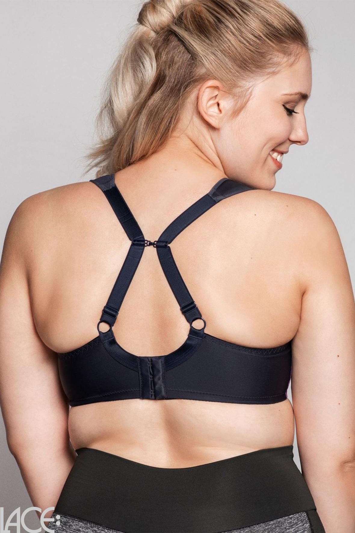 Women's High Support Bra with Crossed Straps - Black - Decathlon