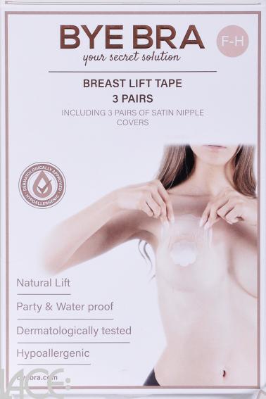 Bye Bra - Adhesive breast lift tape F-H cup with silk nipple covers