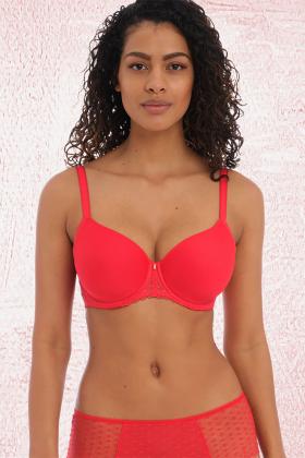 M&S Padded Bra 34G Berry Global Lace Plunge Underwired Burgundy & Nude 